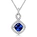 GuqiGuli Sterling Silver Pendant Necklace for Women 18'' (Sapphire Infinity)