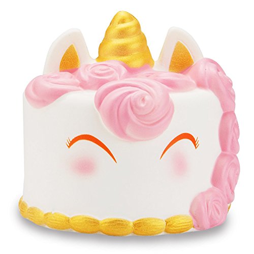 R.HORSE Jumbo Cute Unicorn Mousse Kawaii Cream Scented Squishies Slow Rising Decompression Squeeze Toys for Kids or Stress Relief Toy Hop Props, Decorative Props Large (Unicorn Cake)