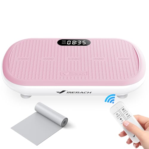 MERACH Leistungsstarke Vibrationsplatte für Workout und Shaping, 13 mm große Amplitude, 200 kg Gewichtskapazität, Silikonpedal, Integrierter Bluetooth