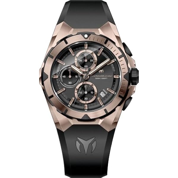 Technomarine CORAL Legacy TM-416072 Orologio Uomo 45mm – Impermeabile 100m, Quarzo, Cassa Bicolore E Cinturino In Silicone Nero - 4