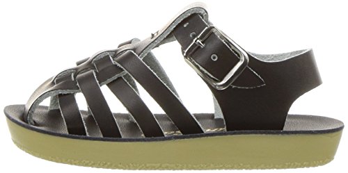 Salt Water Sandals by Hoy Shoe Baby Sun-San Sailor Flat Sandal, Black, 6 M US Toddler