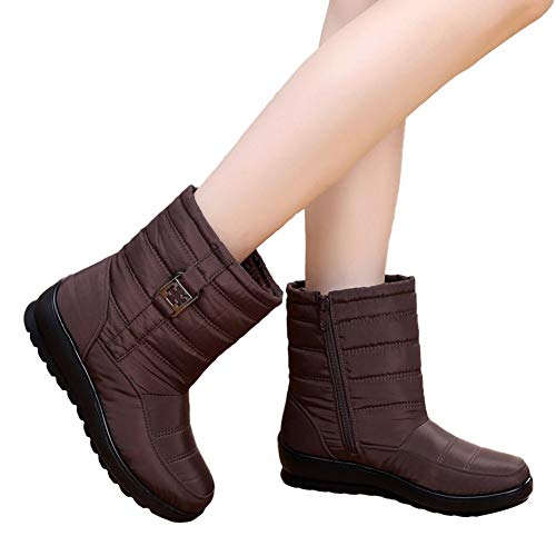 Women Casual Snow Short Shoes Combat Boots Fur Lined Warm Middle-Aged Boots by Lowprofile