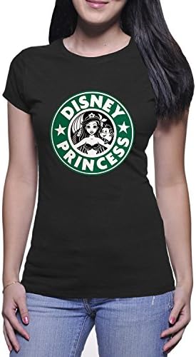 Ariel Mermaid Starbuck Disney Princess Women T Shirt Black