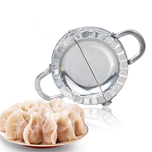 WYILIY Dumpling Maker, Stainless Steel Mini Press Mold - Pastry Tools Dumpling Mold Kitchen Accessories Eco-Friendly Tools Stainless Steel Dumpling Maker Wraper Dough Cutter (S-7.5CM, Silver)