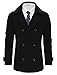Tom's Ware Men's Stylish Wool Blend Double Breasted Pea Coat TWCC10-BLACK-US XXL