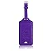 ACdream Luggage Tags 2 Pack, Leather Suitcase Tags Identifiers, Cute Cruise ID Labels with Privacy Cover fits on Backpack, Travel Bag, for Women, Men, Adults, Kids, Dark Purple