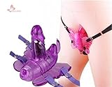 ULTRA DNA® New Arrival!female Masturbation Wireless Remote Control Strap on Butterfly Vibrating Dildo,butterfly Dildo Vibrator for Woman,adult Sex Toys Purple