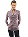 PattyBoutik Women Cowl Neck Ruched Sides Sweater (Lavender Large)