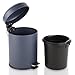 BINO Stainless Steel 1.3 Gallon / 5 Liter Round Step Trash Can, Matte Navy