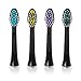 Replacement Brush Heads for: Ivation Rechargeable Electric Toothbrushes w/Sonic Wave Technology - 4-Pack, Color Coded
