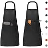 Viedouce schort, 2-pack waterdichte Schorten keukenschort met zakken, verstelbare keukenschort, BBQ-schort, slabbetje…