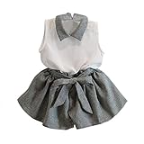 FEITONG Girls Sleeveless T-shirt Shorts Set Clothes Suit