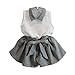 FEITONG Girls Sleeveless T-Shirt Shorts Set Clothes Suit (Age:2-3Y) White