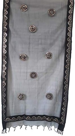 indianbeautifulstore Dupatta Bazar Organza Black Gotta Patti Dupatta Party Wear Scarf,Shwal,Chunni Lastest Wedding Women,Tassels Scarves