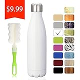 KING DO WAY 17oz Double Wall Vacuum Insulated Stainless Steel Water Bottle Perfect for Outdoor Sports Camping Hiking Cycling Picnic (White)