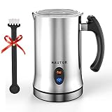 Milk Frother, Electric Milk Frother with Hot or Cold Functionality, Foam Maker, Silver Stainless Steel, Automatic Milk Frother and Warmer for Coffee, Cappuccino and Matcha (Electric Milk Frother)