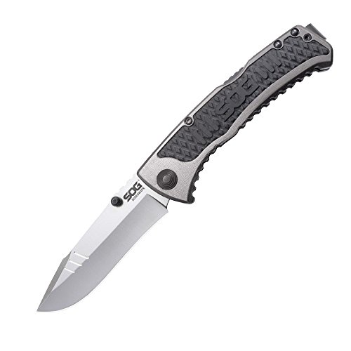 SOG SideSwipe Assisted Folding Knife SW1011-CP - Grey TiNi 3.4