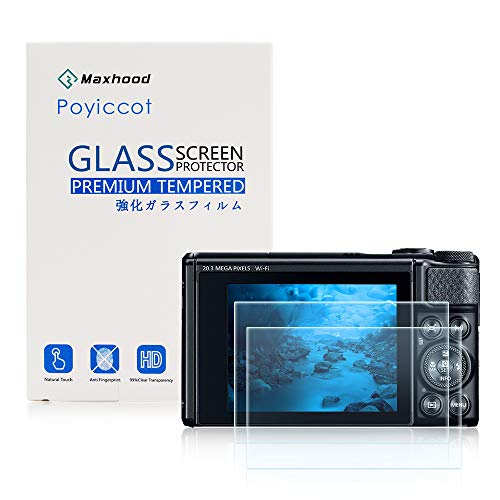 for Canon Powershort SX740 Screen Protector Glass, Poyiccot 1- Pack Real 0.3mm Premium 2.5D Watch Tempered Glass Screen Protector Glass Film for Canon Powershort SX740 / SX730 (1 Pack)