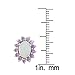 Sterling Silver Created White Opal & Amethyst CZ Oval Stud Earrings