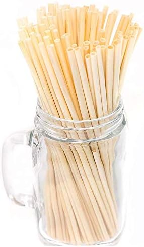 50 Pack Natural Wheat Drinking Straws - Biodegradable, BPA Free, Disposable - Alternative to Plastic, Paper, Silicone, Bamboo and Stainless Steel Reusable Straws