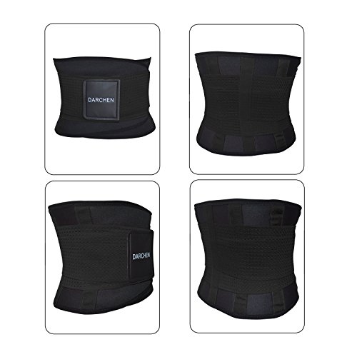 DARCHEN Back Pain Relief Belt Lower Back Massage Brace Therapy Lumbar & Waist Support Belt For Scoliosis, sciatica For Women & Men (Black, Medium)