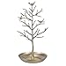 ChezMax Jewelry Display Necklace Earring Organizer Holder Metal Birds Tree Stand with Tray Antique Bracelet Rings Rack Tower Decoration for Women Girl Gold 11.8 Inch