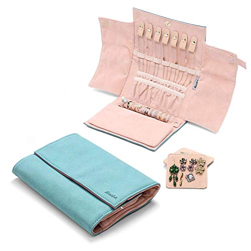 Becko Jewelry Organizer Roll Travel Jewel Bag case for Multiple