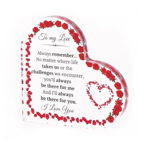Elegant Acrylic Plaque, Warm Rose Wreath Design, Couple Gift, Romantic Love You Gift, Acrylic Ornaments, Gift for Girlfriend, Gift for Wife, Gift for Women, Love Declaration