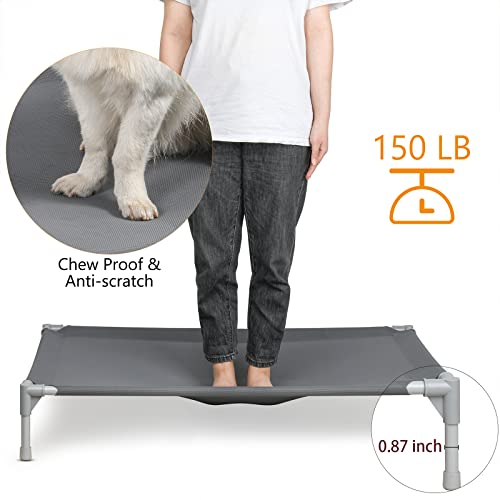 ZTWAMIN Cooling Elevated Dog Bed 43 inch Chew Proof Raised Outdoor