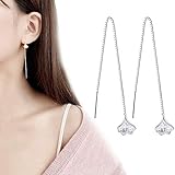 A&C Fashion Korean Version Alloy Ginkgo Leaves Earrings for Women. Unique Handmade Earrings Jewelry for Girl. (Silver Color)