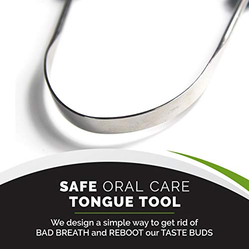 Premium Tongue Scraper - Stainless Steel With Rubber Grip - Improves Oral Care, Mouth Hygiene and Gets Rid of Bad Breath - Travel Case Included. - Thumbnail 4