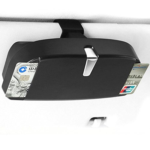 YOCTM Auto Sun Visor Clip Holder Eyeglasses Glasses Case Storage Box for Jeep Audi BMW Benz VW Golf Car Styling Accessories (Black) - Thumbnail 2