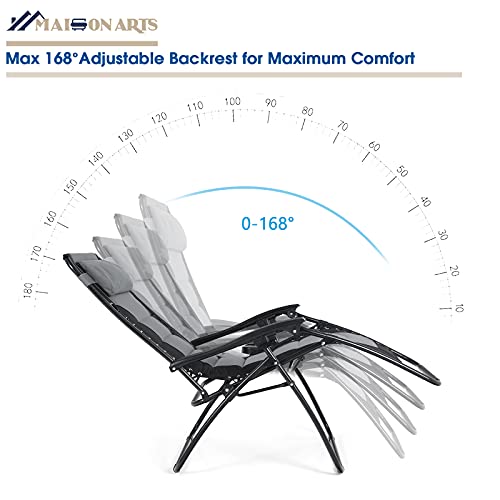 MAISON ARTS Padded Zero Gravity Lawn Chairs Set of 2 Anti Gravity