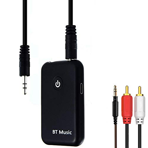 Bluetooth Transmitter and Receiver Splitter 2-in-1 - High Fidelity Long Range Low Latency Audio Bluetooth Adapter with Audio Cable + RCA Cable + USB Charging Cable