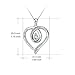 AOBOCO Sisters Necklace Sterling Silver Always My Sister Forever My Friend Love Heart Pendant Necklace Women Jewelry Birthday Gift for Friends (Clear Zirconia)