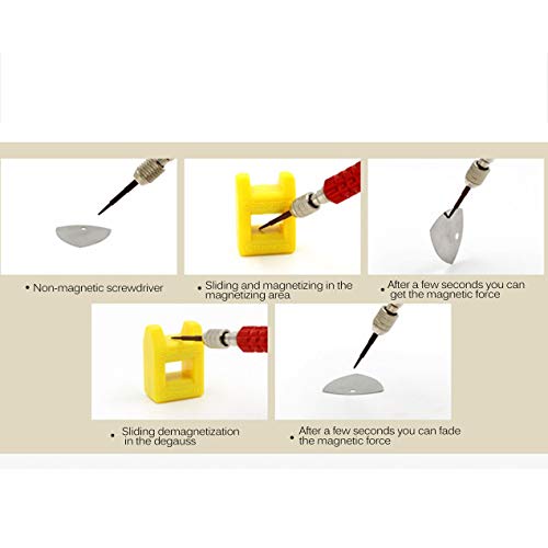 Cumtur 1PC Quick Magnetizer Demagnetizer Mini Magnetic Pick Up Tool for Screwdriver Tips Screw Bit Magnetic Repair Tool