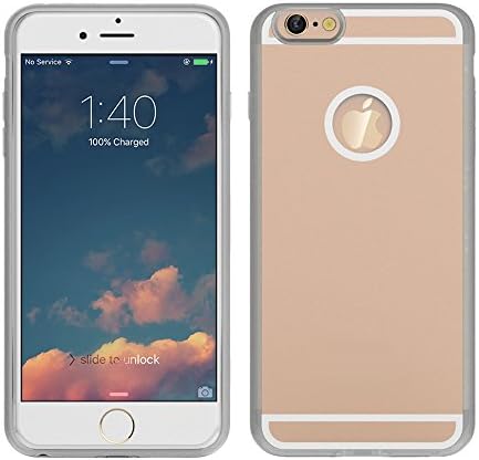 [1A Upgrade] OSSU iPhone 6 6S Qi Wireless Charging Receiver Phone Case Charger Back Cover with Flexible Lightning Connector (Gold)