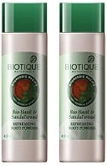 Biotique Bio Basil &amp; Sandalwood Refreshing Body Powder, 180 gm - 2 pk