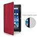 2015 New Fire 7'' Case - Premium Leather Folio Stand Case Cover for Amazon New Fire 7'' Tablet 2015 Version Tablet Only (red)