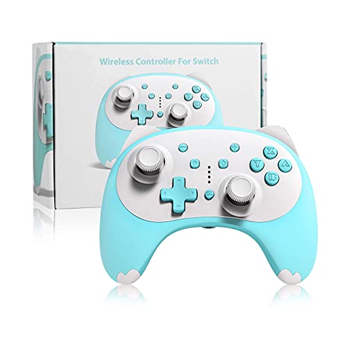 KINGEAR Controller für Switch/PC Geschenke für Frauen Geschenke für Männer, Wireless pro Controller Blau für Switch Spiele Mario, Viel Spaß mit Geschenke Graduation Controller für Switch