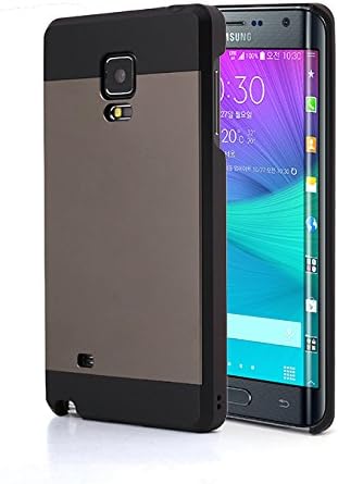 Galaxy Note Edge Case,[Titanium Silver/Black] MOTOMO Galaxy Note Edge Case Aluminum [Brushed Aluminum] [Straight Edges] Metal Cover Protective Case for Galaxy Note Edge N915 - Retail Packaging MOEDDSBK