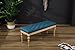Roundhill Furniture Habit Solid Wood Button Tufted Dining Bench, Blue