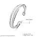 LEECCO Women 925 Sterling Silver Fashion Open C-Shape Bracelets Cuff Bangle