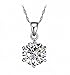 Shally Women's 18K Silver Plated Cubic Zirconia Solitaire Necklace Jewelry Gifts for her