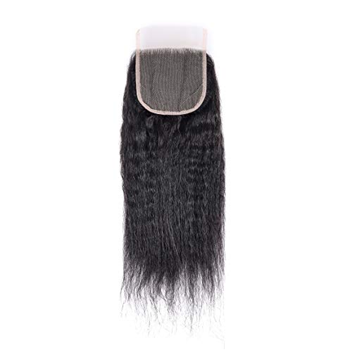 Brazilian-Virgin-Kinky-Straight-Human-Hair-3-Bundles-with-4x4-Lace-Closure-100-Virgin-Yaki-Human-Hair-Bundles-With-Closure-Free-Part-10-12-1410Inch