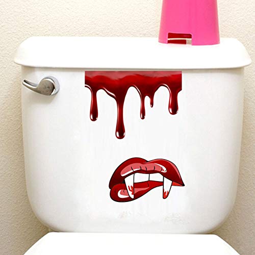 IARTTOP Halloween Bloody Handprint Decal, Vampire Bloody Lips with Sharp Teeth Sticker, Screaming Bloody Decal for Windows, Car, Bumper Decor Halloween Home Wall Art
