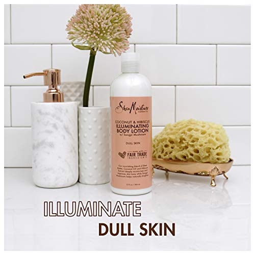 SHEAMOISTURE COCONUT OIL AND HIBISCUS ILLUMINATING BODY LOTION FOR DULL, DRY SKIN, 13 FL OZ