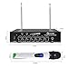 EIVOTOR 2-Channel Professional Portable VHF Wireless Microphone System with 2 Handheld Microphones for Karaoke Singing Machine, Home KTV Set (White A)