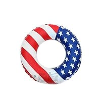 Cuikapu Swimming Ring Pool Inflatable American Flag Swim Ring Adult US Flag Swim Ring Swim Ring (Color : 60)