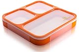 Bento Lunch Box by Lifemark Labs - Stylish Leakproof Lunch Kit with 3 Compartments - For Kids & Adults - Easy Portion Control - Container is Dishwasher & Microwave Friendly